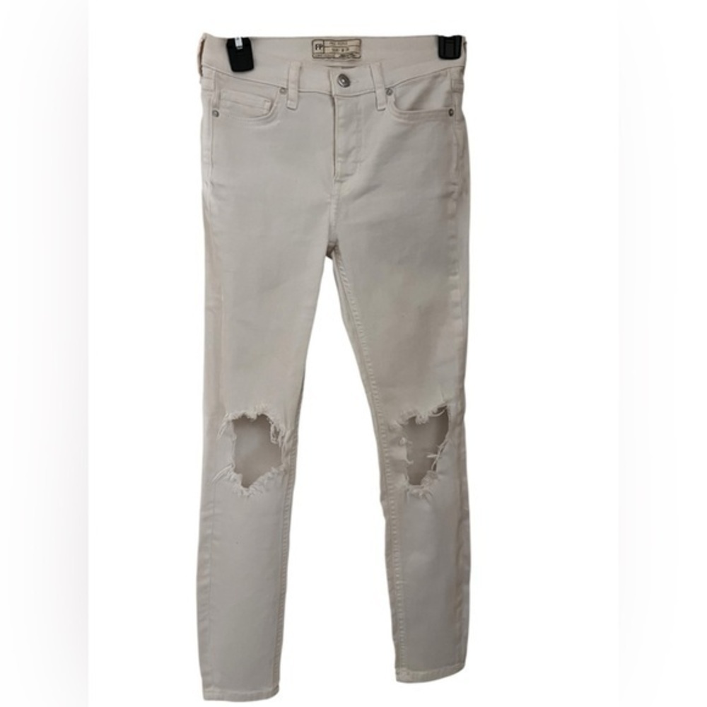 Free People Ivory Denim distressed jeans